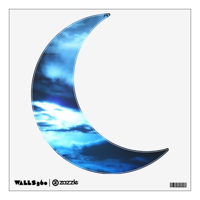 Clouded Blue Moon Wall Decal (Front)