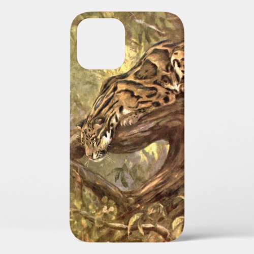 Clouded Leopard by CE Swan Vintage Wild Animals iPhone 12 Case