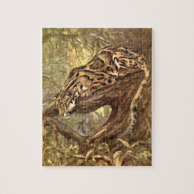 Clouded Leopard by CE Swan, Vintage Wild Animals Jigsaw Puzzle (Vertical)