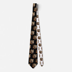 clouded leopard head neck tie