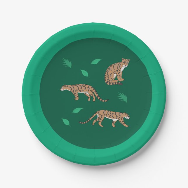 Clouded Leopard Paper Plates (Front)