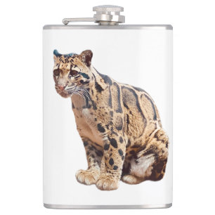 clouded leopard photograph jungle big cat animal   flask