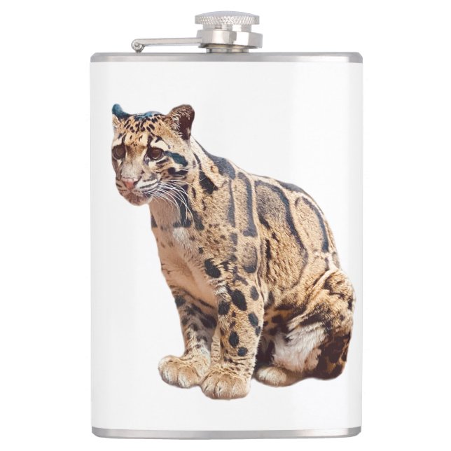 clouded leopard photograph jungle big cat animal   flask (Front)