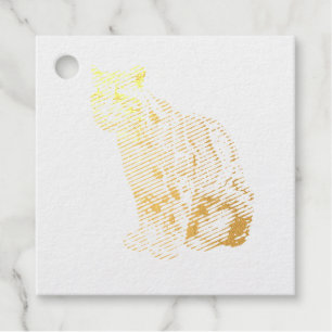 clouded leopard photograph jungle big cat animal foil favor tags