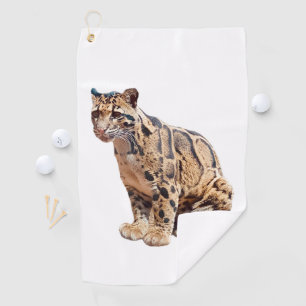 clouded leopard photograph jungle big cat animal   golf towel