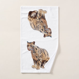 clouded leopard photograph jungle big cat animal   hand towel 