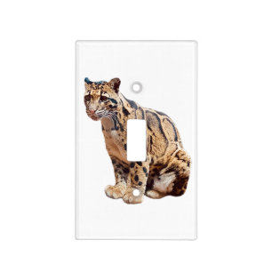 clouded leopard photograph jungle big cat animal   light switch cover