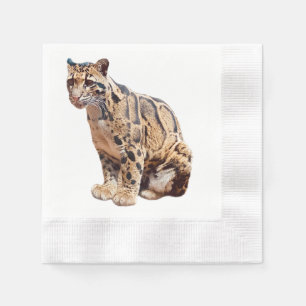 clouded leopard photograph jungle big cat animal napkins