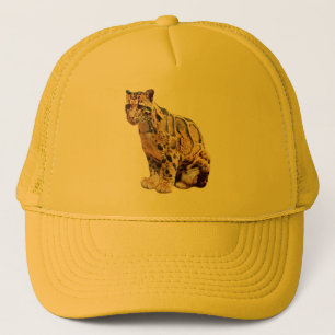 clouded leopard photograph jungle big cat animal trucker hat