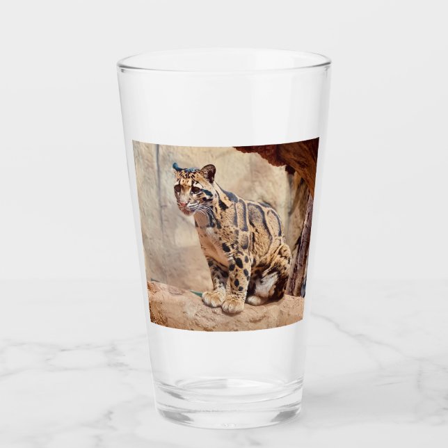 clouded leopard picture nature wildlife exotic glass (Front)