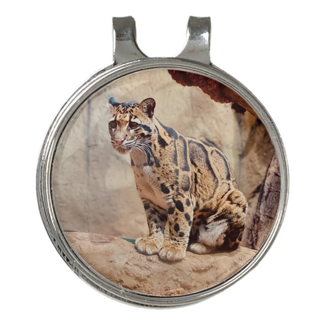 clouded leopard picture nature wildlife exotic golf hat clip (Front)