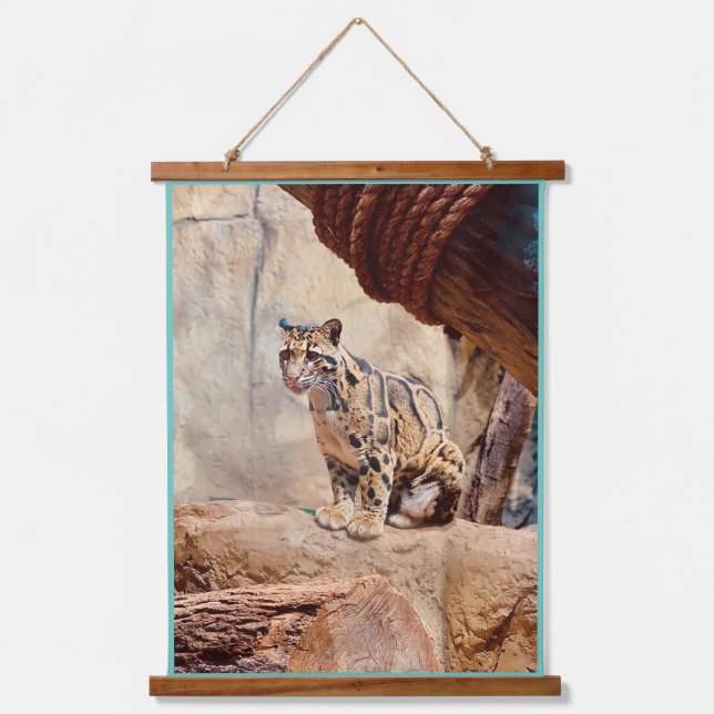 clouded leopard picture nature wildlife exotic hanging tapestry (Front)