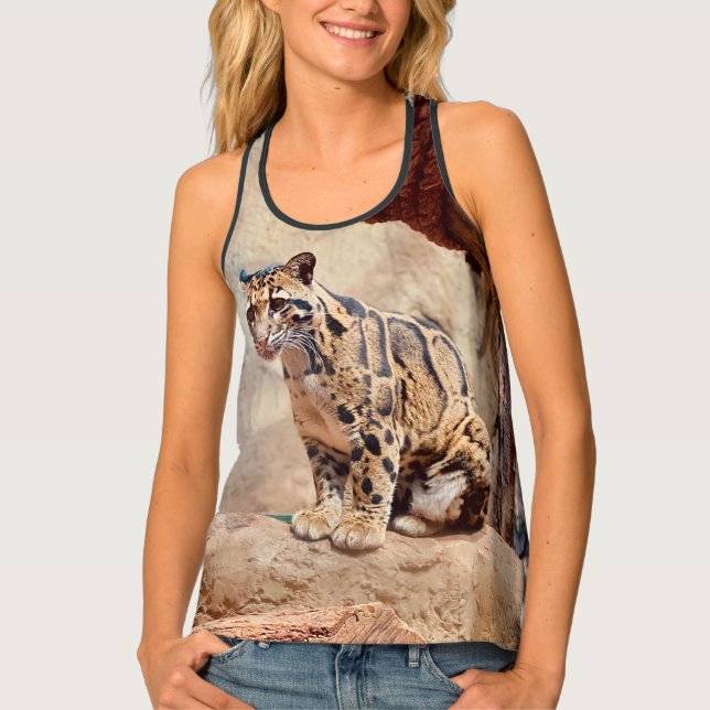 clouded leopard picture nature wildlife exotic tank top (Front)