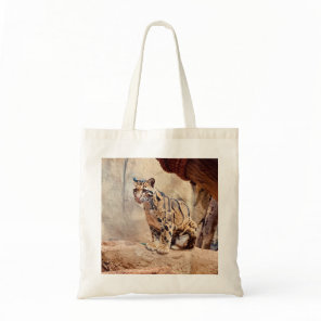clouded leopard picture nature wildlife exotic tote bag