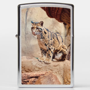 clouded leopard picture nature wildlife exotic zippo lighter
