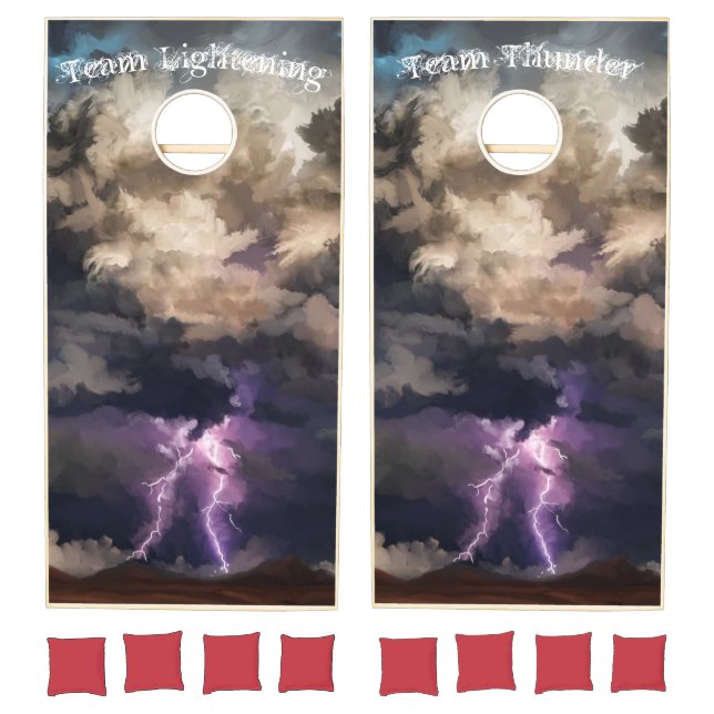 Clouded lightening storm cornhole set (Set)