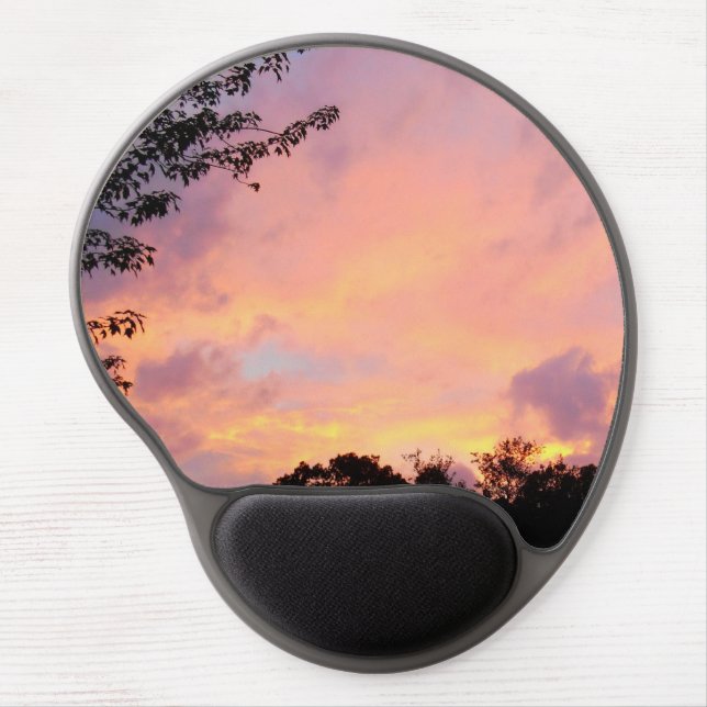 Clouded Summer Sunset Gel Mousepad *Customize It* (Front)