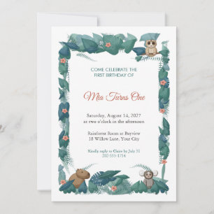 Cloudforest Hideout First Birthday Invitation