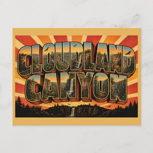 Cloudland Canyon Georgia Sandstone Waterfall Art Postcard