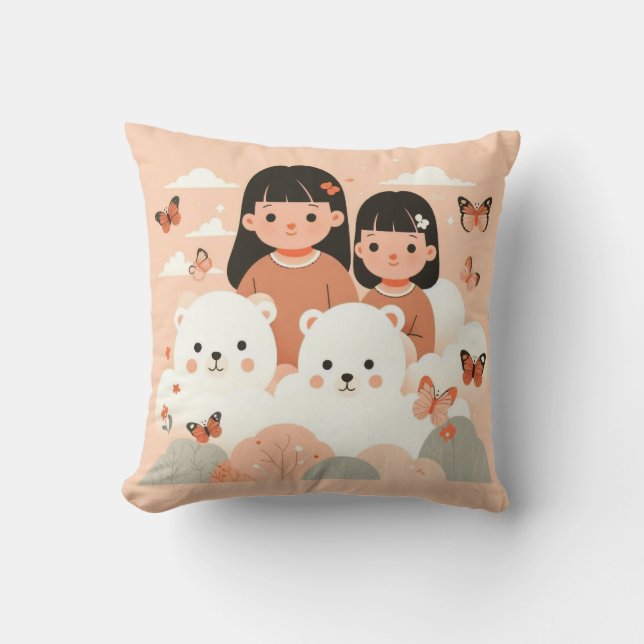 Cloudland Cubs Throw Pillow (Front)