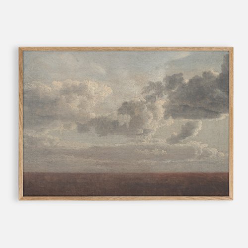 Clouds above the sea vintage  poster