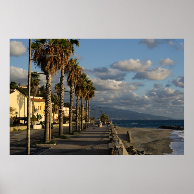 Clouds Above The Seafront Poster (Front)