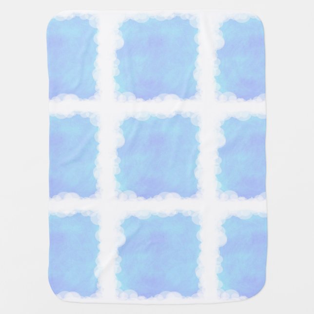 Clouds and Blends of Blue Baby Blankets (Front)