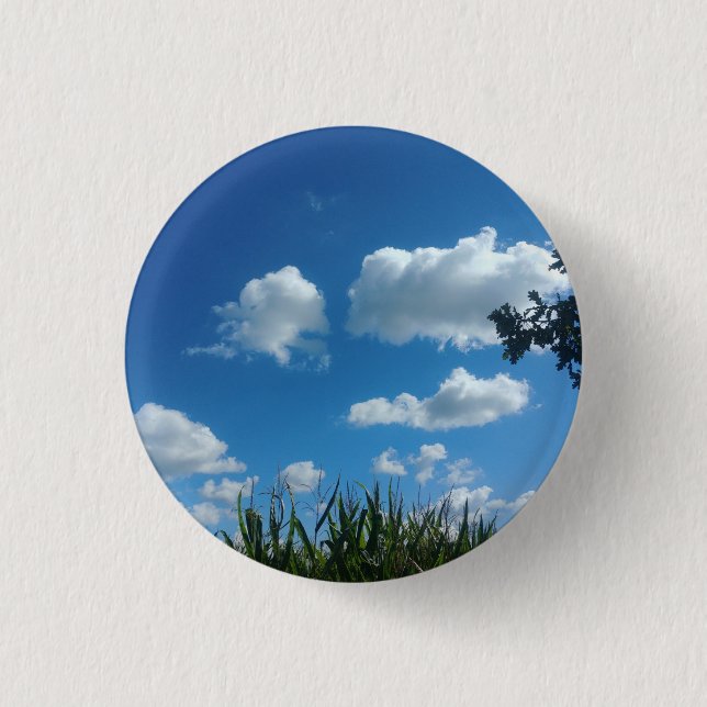 Clouds And Blue Sky Button (Front)