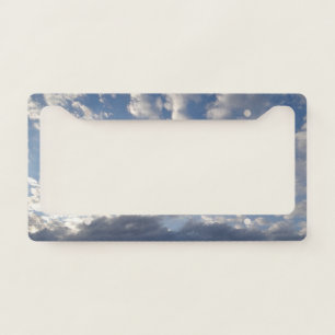 Clouds and blue sky license plate frame