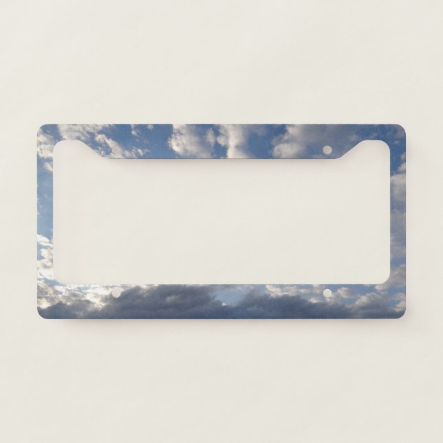 Clouds and blue sky license plate frame (Front)