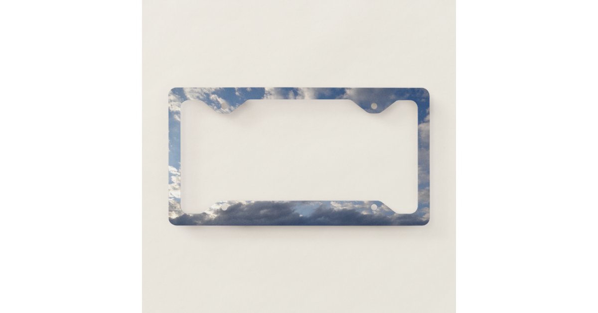 Clouds and blue sky license plate frame Zazzle