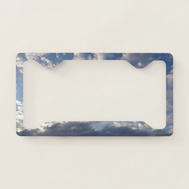 Clouds and blue sky license plate frame (Front)