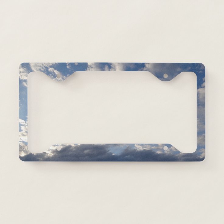 Clouds and blue sky license plate frame Zazzle