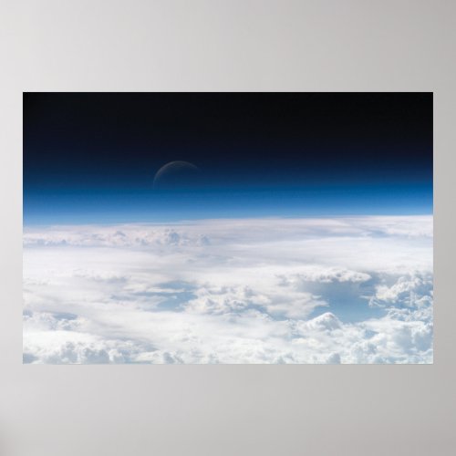 Clouds and Faint Moon Poster
