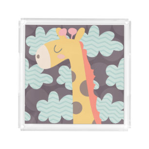 Clouds and Giraffes Acrylic Tray