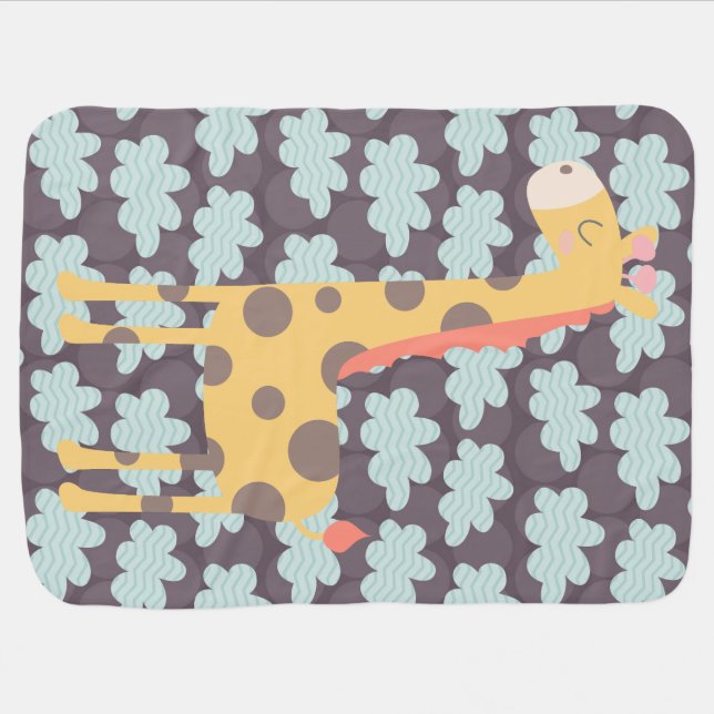 Clouds and Giraffes Baby Blanket (Horizontal)