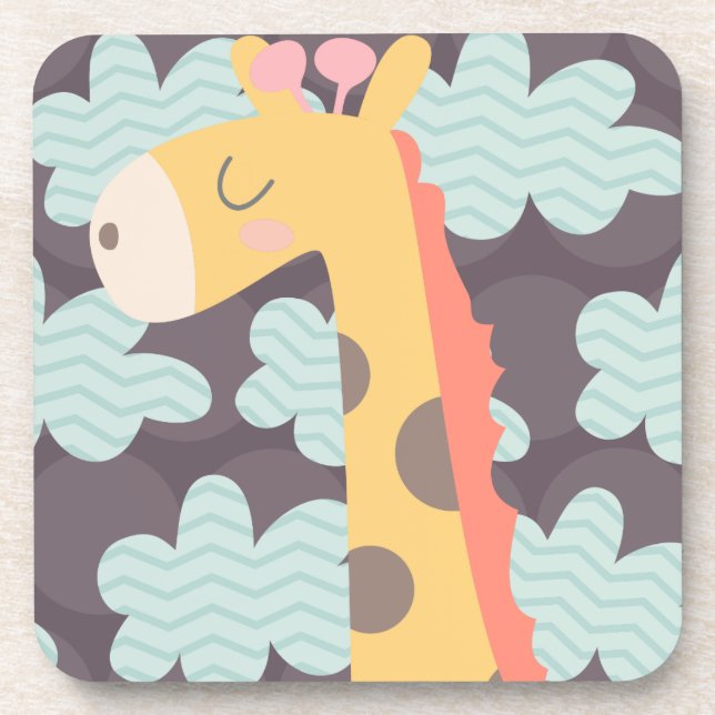 Clouds and Giraffes Drink Coaster (Front)