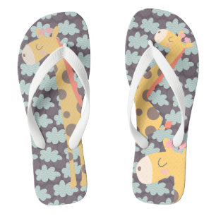 Clouds and Giraffes Flip Flops