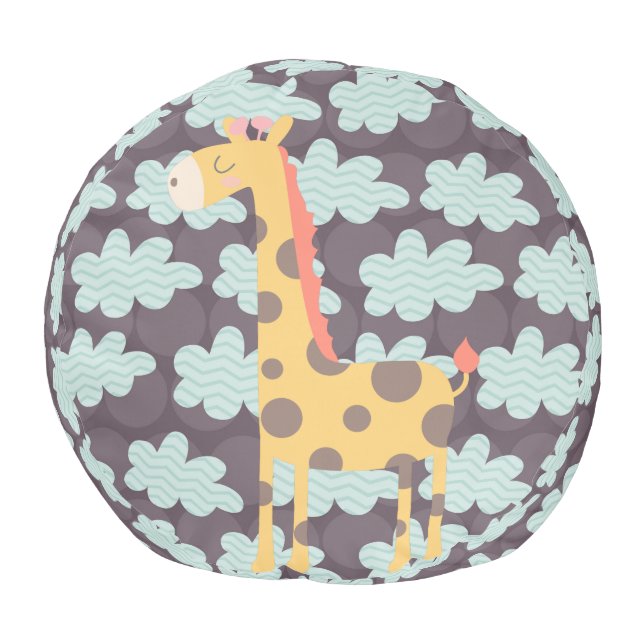 Clouds and Giraffes Pouf (Top)