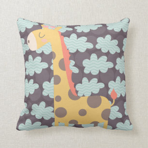 Clouds and Giraffes Throw Pillow