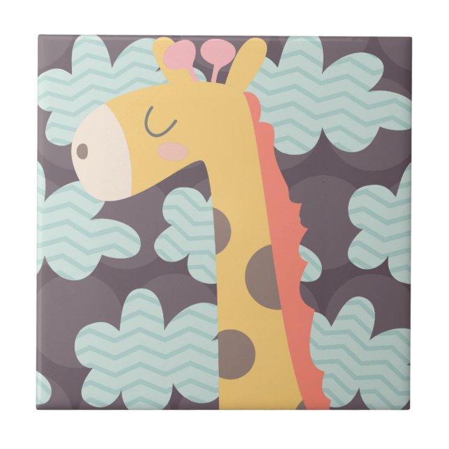 Clouds and Giraffes Tile (Front)