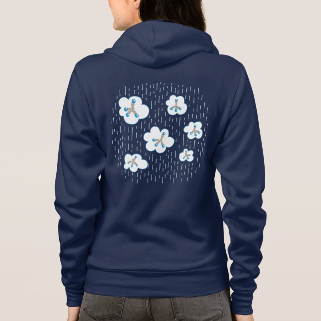 Clouds And Methane Molecules Blue Chemistry Geek Hoodie (Back)