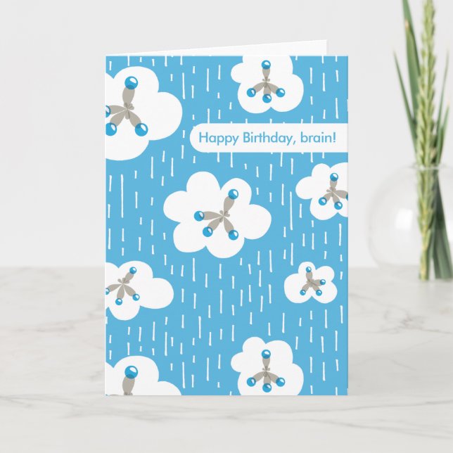 Clouds And Methane Molecules Geek Happy Birthday Card (Front)