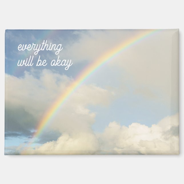 Clouds and rainbow, dreamy and optimistic  magnet (Front)