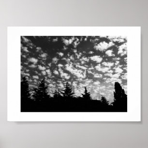 Clouds and Shadows Black and White Photography Poster