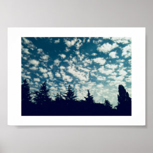 Clouds and Shadows Blue Sky Color Photography Poster