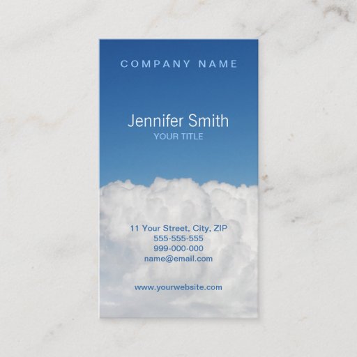 Customizable Clouds And Sky business card