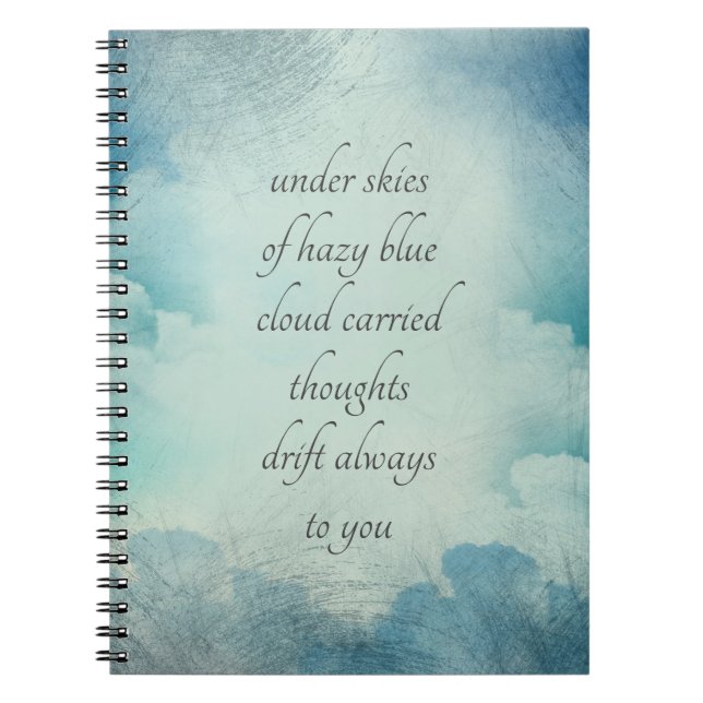 Clouds and Sky Thoughts Whimsical Vintage Style Notebook (Front)