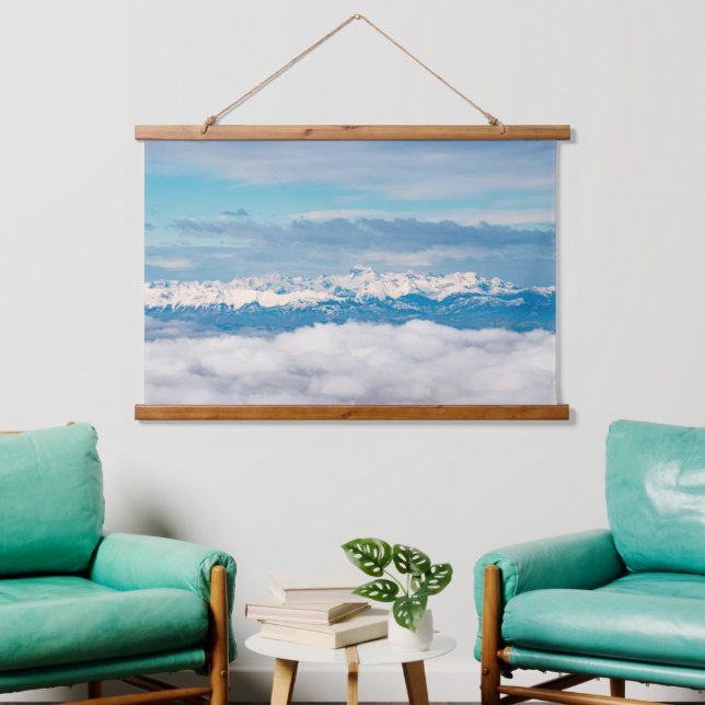 Clouds and snowy mountain Triglav Hanging Tapestry (Living Room)