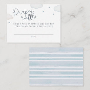 Clouds And Stars Diaper Raffle Enclosure Card